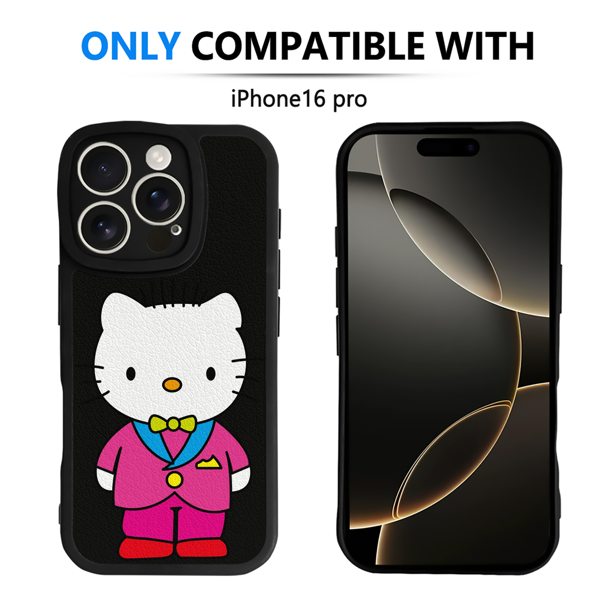 （画像用） Hello Kitty ハローキティ 【iPhone 16シリーズ対応】シリコンスマホケース（レザー調） 材質：シリコン